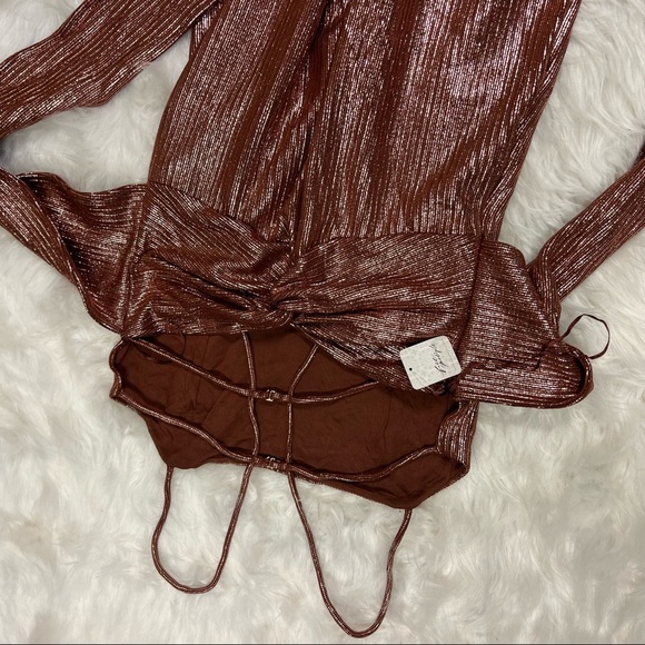 NWT Free people X Revolve Shimmer And Shine Jumpsuit in Ginger Snap XL - Picture 11 of 11